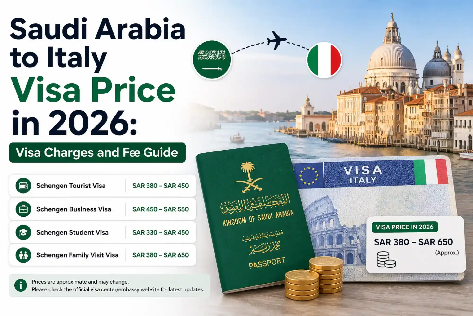 Saudi Arabia to Italy Visa Price in 2026 Visa Charges and Fee Guide
